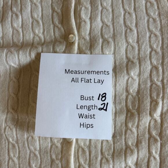 J.Crew Cream Delicate Cableknit Cardigan Sweater Medium Preppy Minimal Capsule - Picture 8 of 8